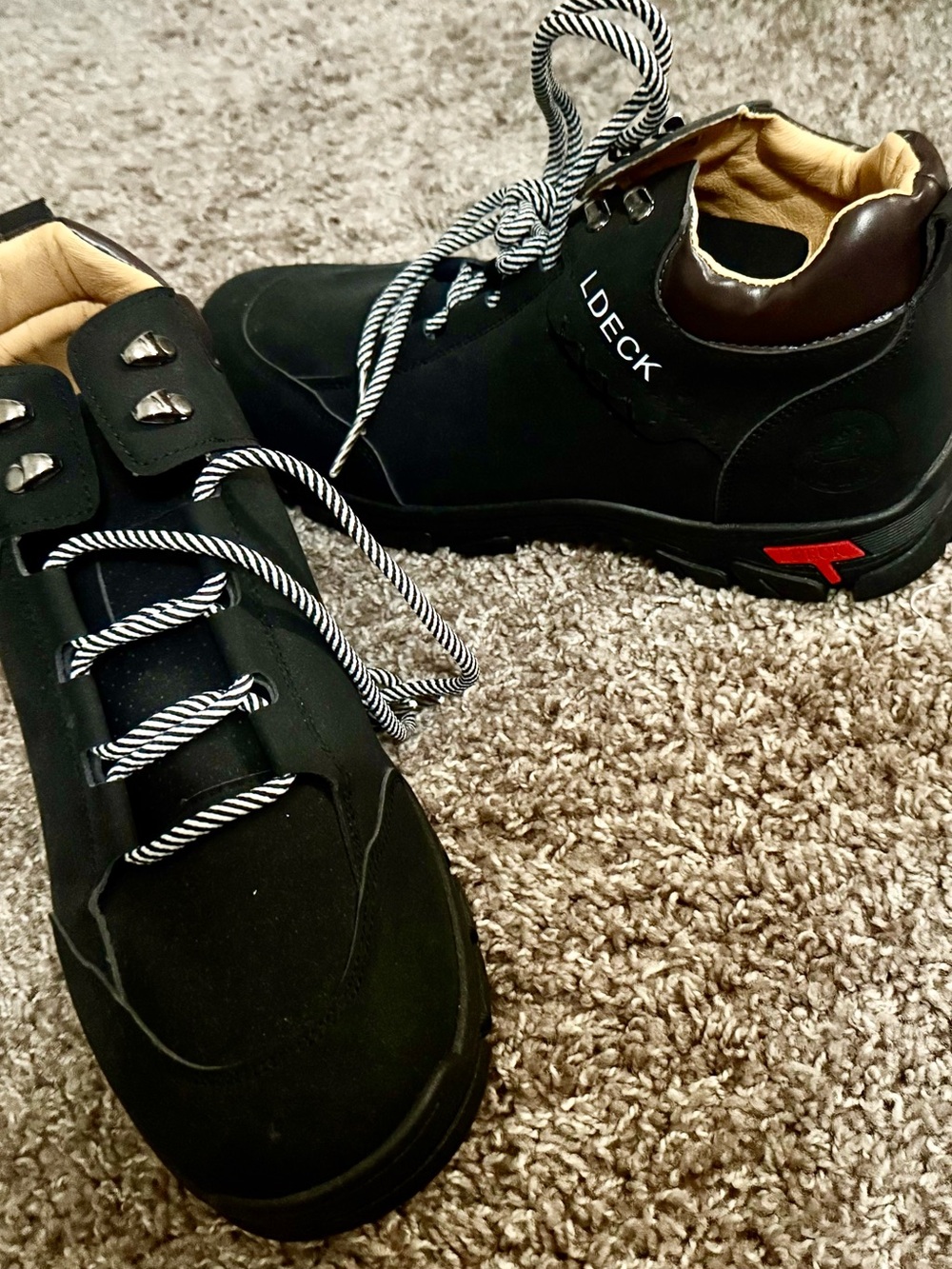 L.Deck Black Men's Casual Sneakers with Contrast Laces - Picture 5 of 7